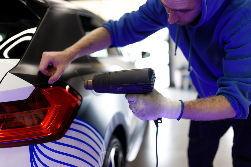 Accessoires indispensables pour une pose de covering réussie 3 Pose covering avec pistolet thermique